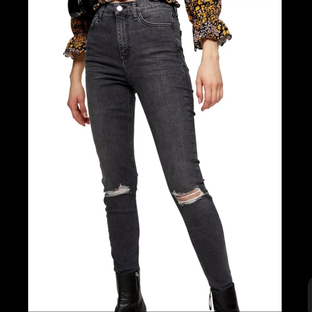 Topshop Thigh Rip Jamie Skinny Jeans